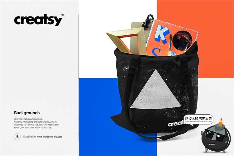 帆布袋布袋购物袋手提袋单肩袋装满物品智能贴图样机PSD模板素材-设计猿