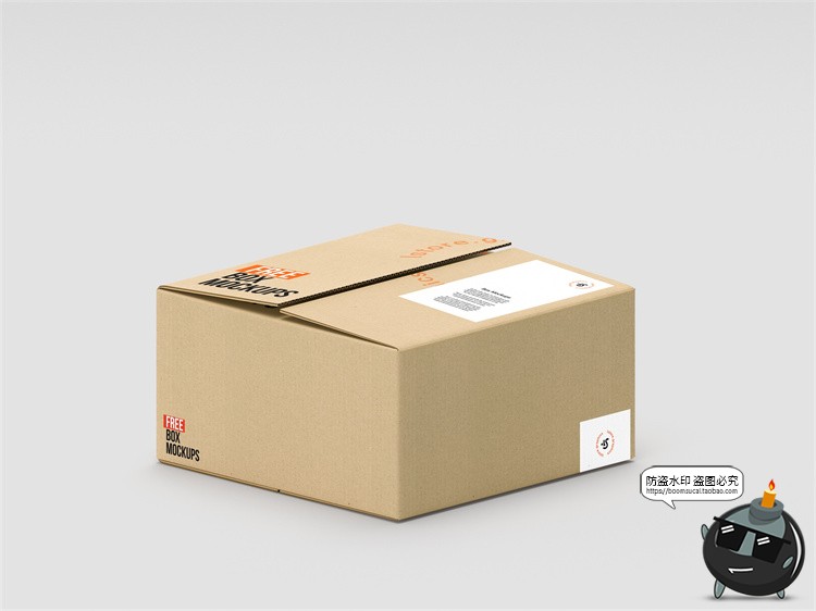 图片[9]-牛皮纸箱快递箱子包装盒瓦楞纸盒VI效果图展示PSD贴图样机ps素材-设计猿