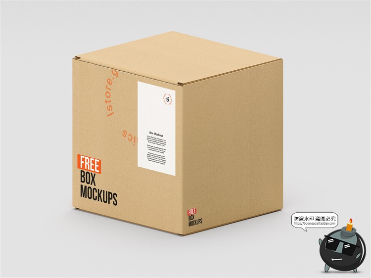 图片[10]-牛皮纸箱快递箱子包装盒瓦楞纸盒VI效果图展示PSD贴图样机ps素材-设计猿