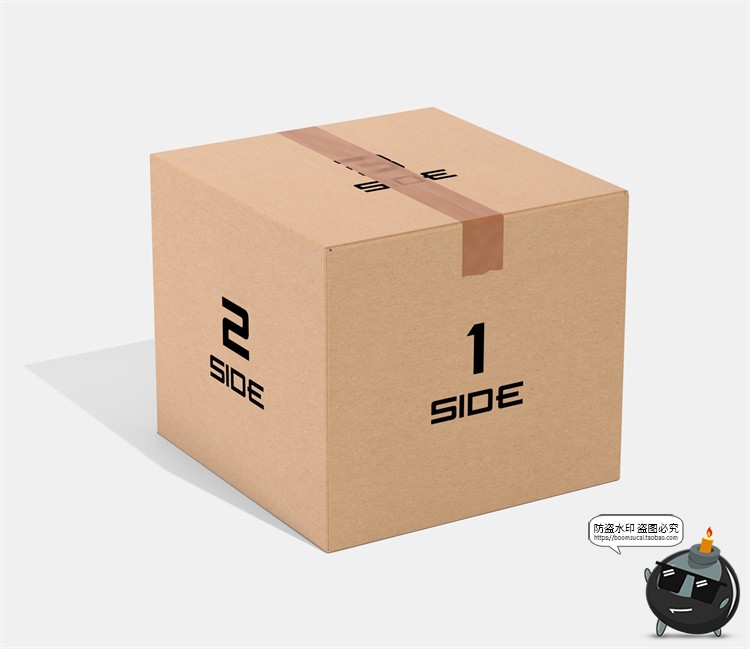 图片[13]-牛皮纸箱快递箱子包装盒瓦楞纸盒VI效果图展示PSD贴图样机ps素材-设计猿
