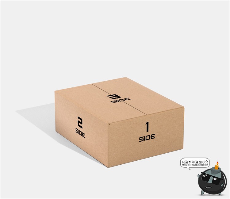 图片[16]-牛皮纸箱快递箱子包装盒瓦楞纸盒VI效果图展示PSD贴图样机ps素材-设计猿