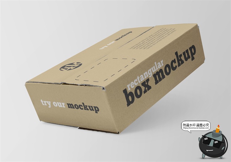 图片[35]-牛皮纸箱快递箱子包装盒瓦楞纸盒VI效果图展示PSD贴图样机ps素材-设计猿