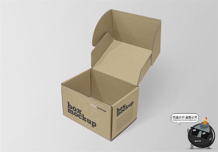 图片[42]-牛皮纸箱快递箱子包装盒瓦楞纸盒VI效果图展示PSD贴图样机ps素材-设计猿
