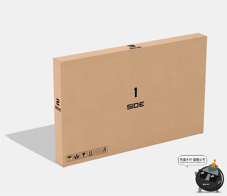 牛皮纸箱快递箱子包装盒瓦楞纸盒VI效果图展示PSD贴图样机ps素材-设计猿