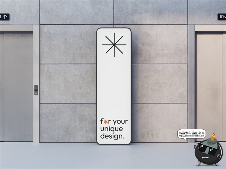 图片[2]-城市导视系统指示牌指引牌路标广告牌效果图PSD模板贴图样机素材-设计猿