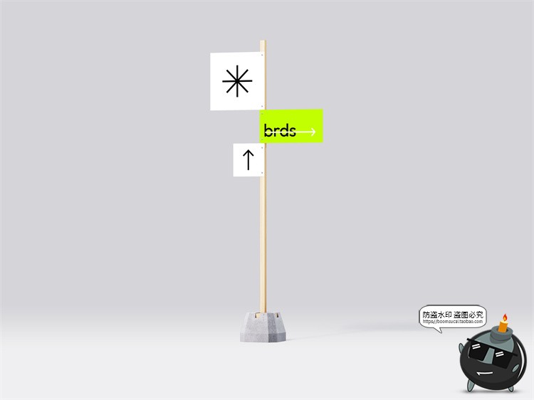 图片[39]-城市导视系统指示牌指引牌路标广告牌效果图PSD模板贴图样机素材-设计猿