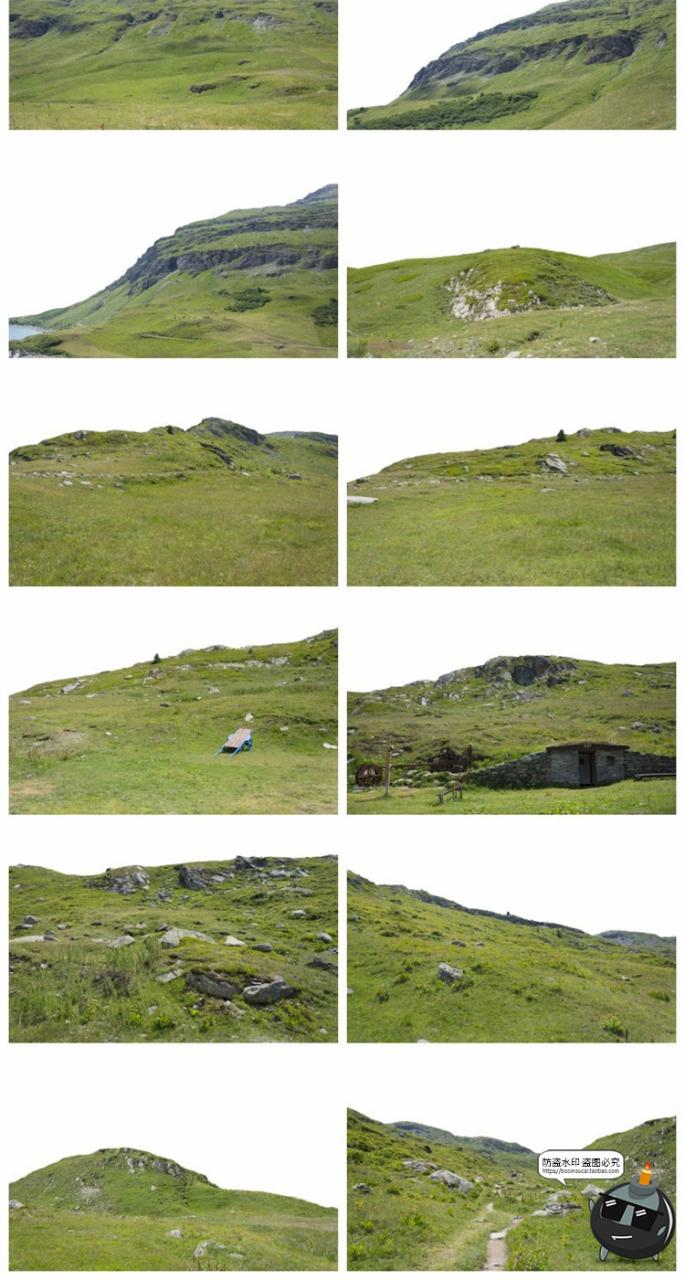 山丘青山草地草坪牧场PNG免抠图片场景装饰元素后期合成PNG素材-设计猿