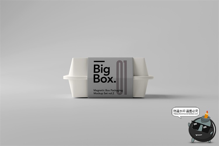 图片[3]-餐盒外卖一次性打包盒纸盒包装效果图贴图PSD模板样机提案PS素材-设计猿