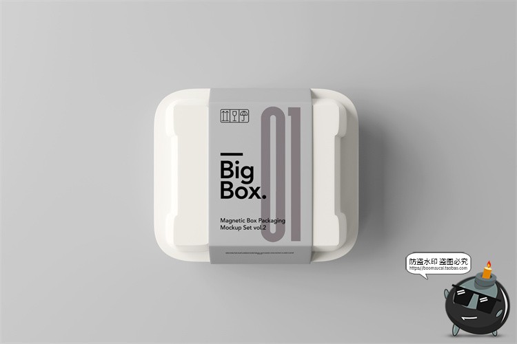 图片[4]-餐盒外卖一次性打包盒纸盒包装效果图贴图PSD模板样机提案PS素材-设计猿