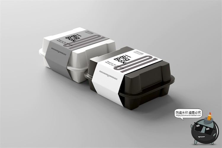 图片[7]-餐盒外卖一次性打包盒纸盒包装效果图贴图PSD模板样机提案PS素材-设计猿