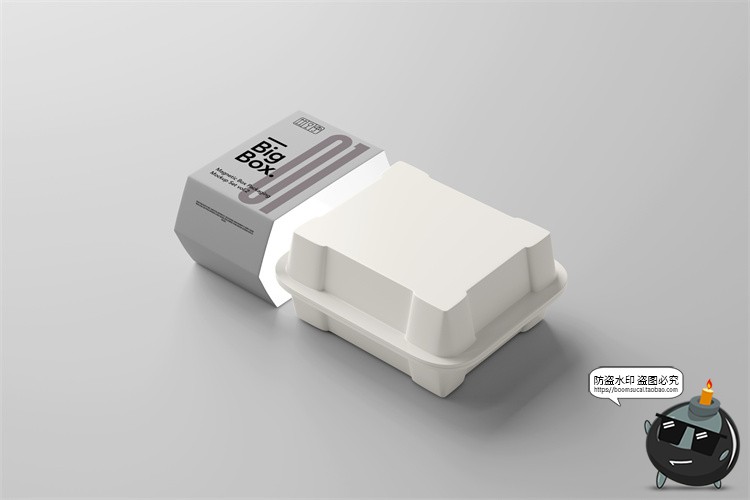 图片[9]-餐盒外卖一次性打包盒纸盒包装效果图贴图PSD模板样机提案PS素材-设计猿