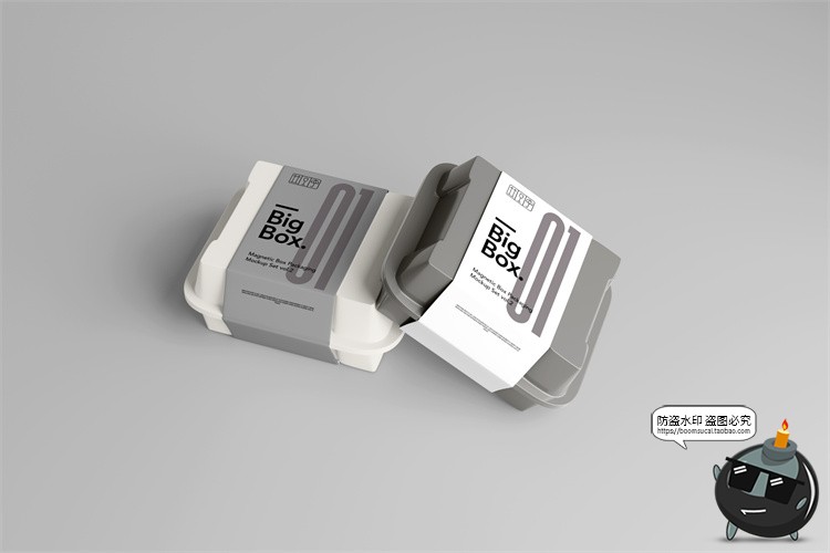 图片[11]-餐盒外卖一次性打包盒纸盒包装效果图贴图PSD模板样机提案PS素材-设计猿