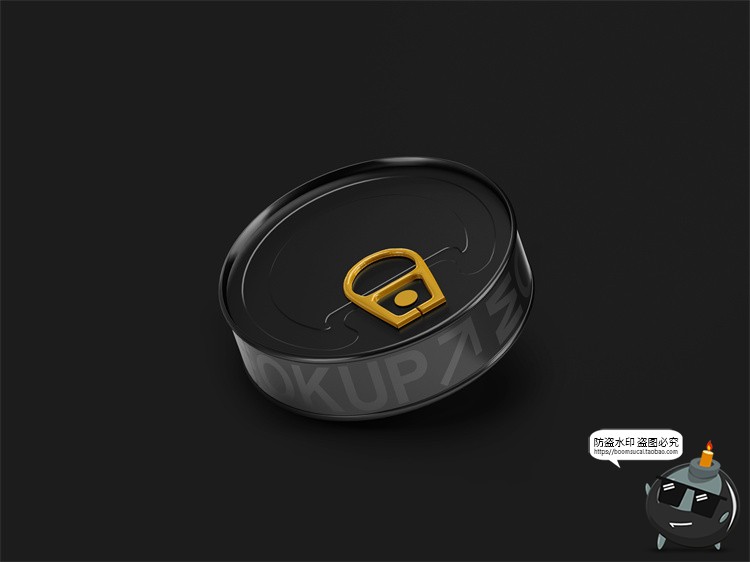 图片[2]-圆形食品扁罐头易拉罐密封罐真空产品包装效果图展示PSD样机素材-设计猿