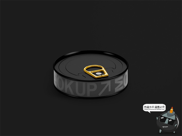 图片[3]-圆形食品扁罐头易拉罐密封罐真空产品包装效果图展示PSD样机素材-设计猿