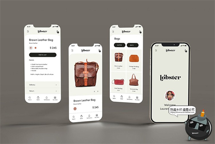 图片[4]-手机ui界面演示app作品效果图展示介绍智能贴图样机PSD模板PS素材-设计猿