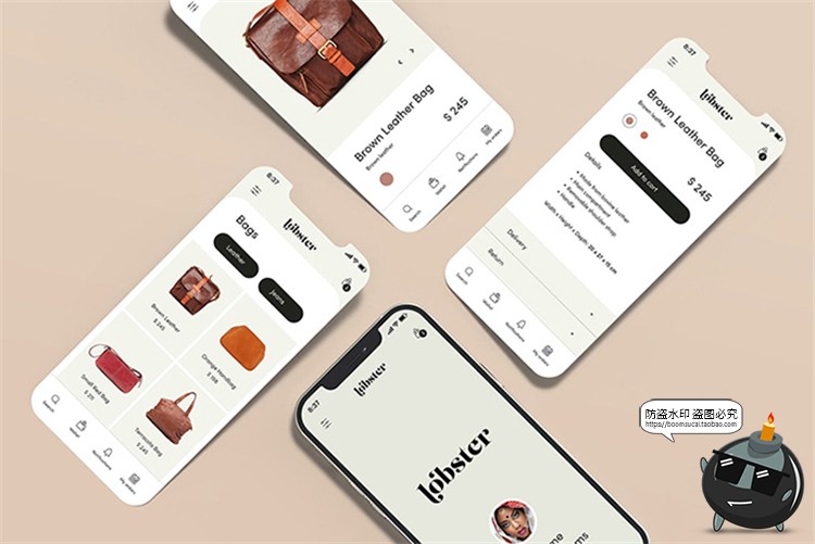 图片[5]-手机ui界面演示app作品效果图展示介绍智能贴图样机PSD模板PS素材-设计猿