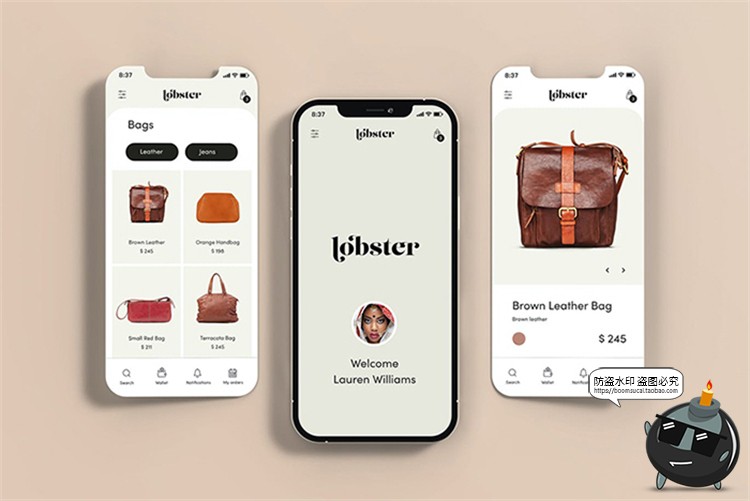 图片[6]-手机ui界面演示app作品效果图展示介绍智能贴图样机PSD模板PS素材-设计猿