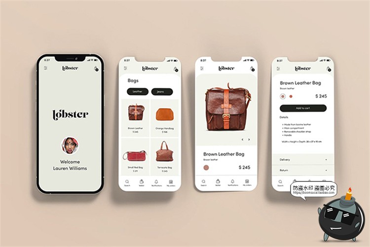 图片[8]-手机ui界面演示app作品效果图展示介绍智能贴图样机PSD模板PS素材-设计猿