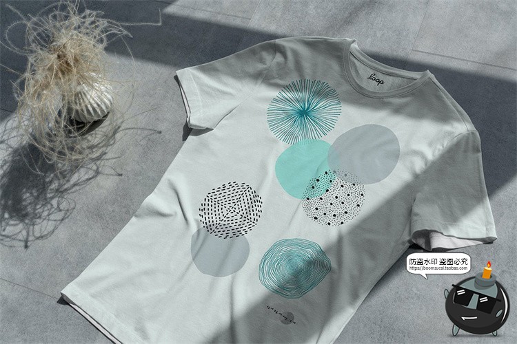 图片[7]-折叠短袖T恤上衣衣服印花图案智能贴图效果图展示样机PSD模板素材-设计猿