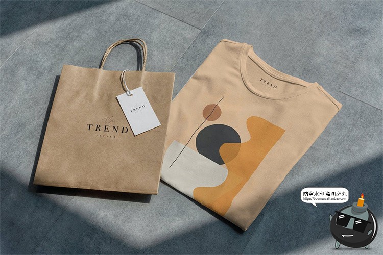 图片[11]-折叠短袖T恤上衣衣服印花图案智能贴图效果图展示样机PSD模板素材-设计猿