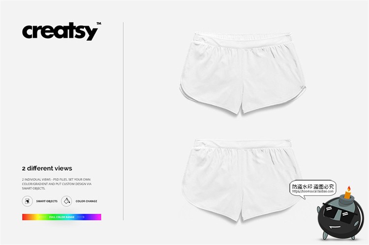 图片[4]-女款运动休闲短裤打底裤印花图案效果展示贴图样机PSD模板PS素材-设计猿