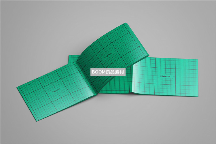 图片[2]-企业公司画册手册本子对折开智能贴图效果展示样机PSD模板PS素材-设计猿