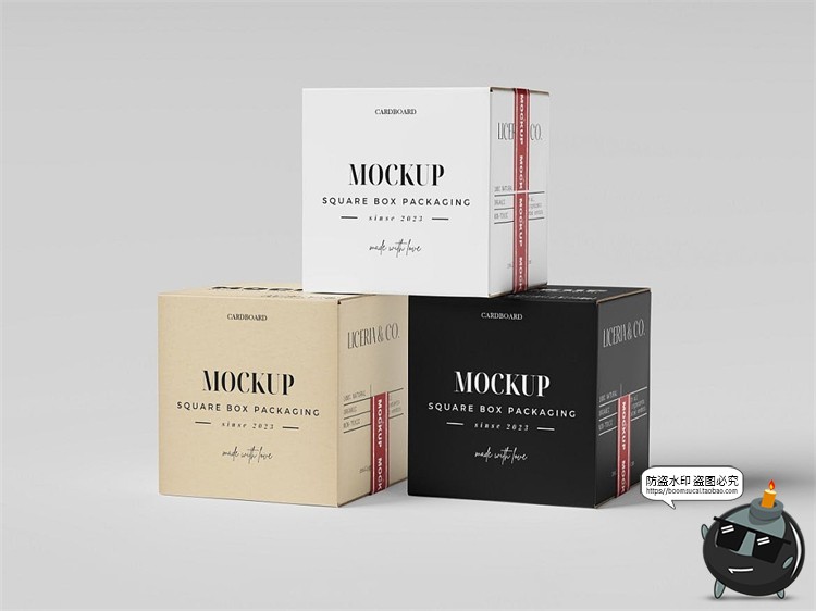 图片[3]-正方形纸箱纸盒封装打包快递纸箱包装贴图展示效果图PSD样机素材-设计猿
