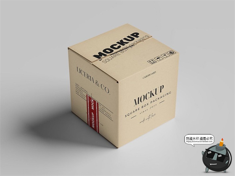 图片[6]-正方形纸箱纸盒封装打包快递纸箱包装贴图展示效果图PSD样机素材-设计猿