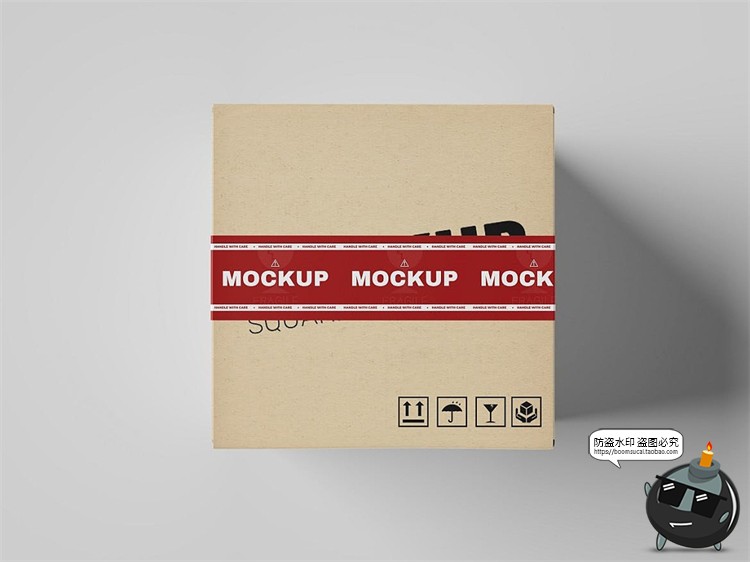 图片[8]-正方形纸箱纸盒封装打包快递纸箱包装贴图展示效果图PSD样机素材-设计猿