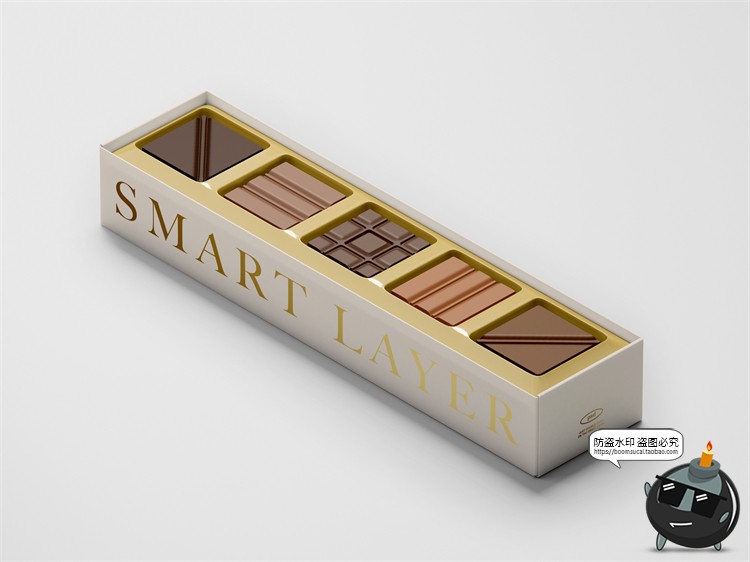 图片[1]-长方形纸盒精装巧克力朱古力礼盒产品包装展示效果图样机PSD素材-设计猿