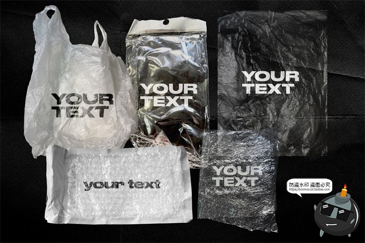 图片[8]-潮流透明塑料铝箔防震膜保鲜膜包装纸塑料袋贴图样机PSD模板素材-设计猿