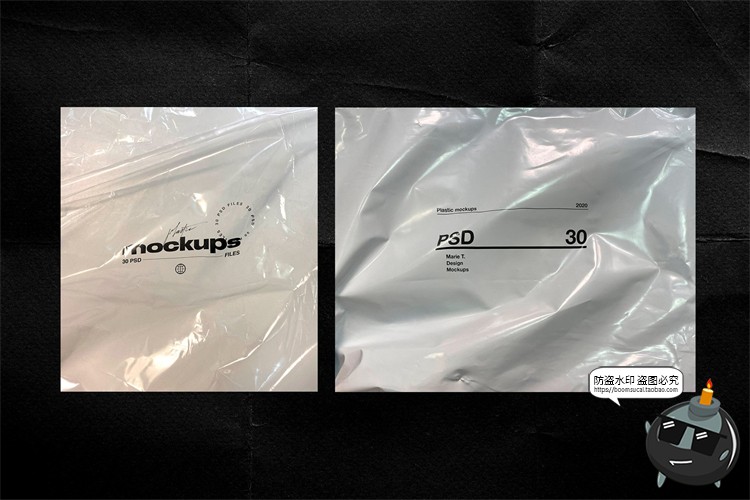 图片[10]-潮流透明塑料铝箔防震膜保鲜膜包装纸塑料袋贴图样机PSD模板素材-设计猿
