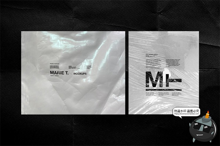 图片[11]-潮流透明塑料铝箔防震膜保鲜膜包装纸塑料袋贴图样机PSD模板素材-设计猿