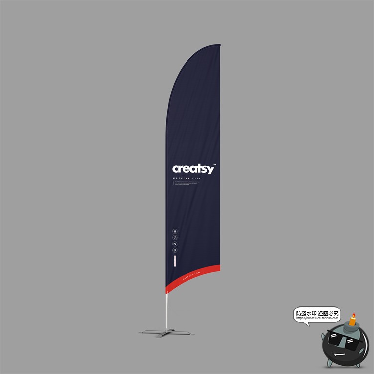 图片[4]-户外刀旗道旗风帆模拟效果展示智能贴图mockups样机PSD模版PS素材-设计猿