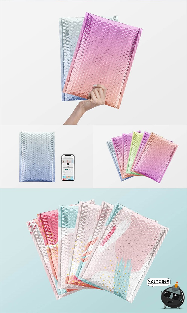 图片[4]-快递气泡信封袋衣服包装自封袋mockups智能贴图样机PSD模板PS素材-设计猿