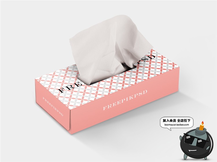 图片[3]-纸巾抽纸餐巾纸盒卫生纸盒装样机包装贴图效果PSD模板PS设计素材-设计猿