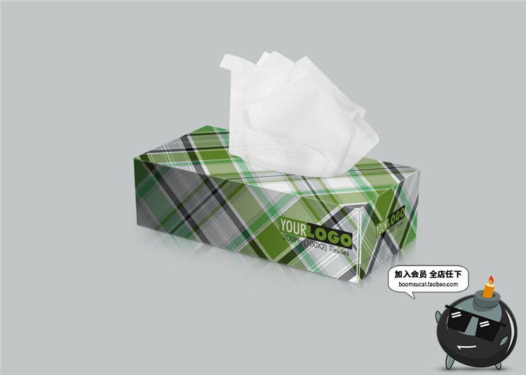 图片[5]-纸巾抽纸餐巾纸盒卫生纸盒装样机包装贴图效果PSD模板PS设计素材-设计猿