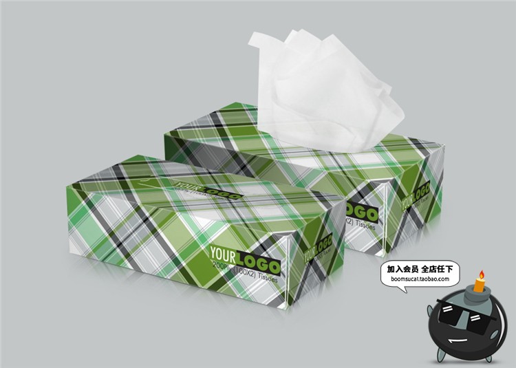 图片[6]-纸巾抽纸餐巾纸盒卫生纸盒装样机包装贴图效果PSD模板PS设计素材-设计猿