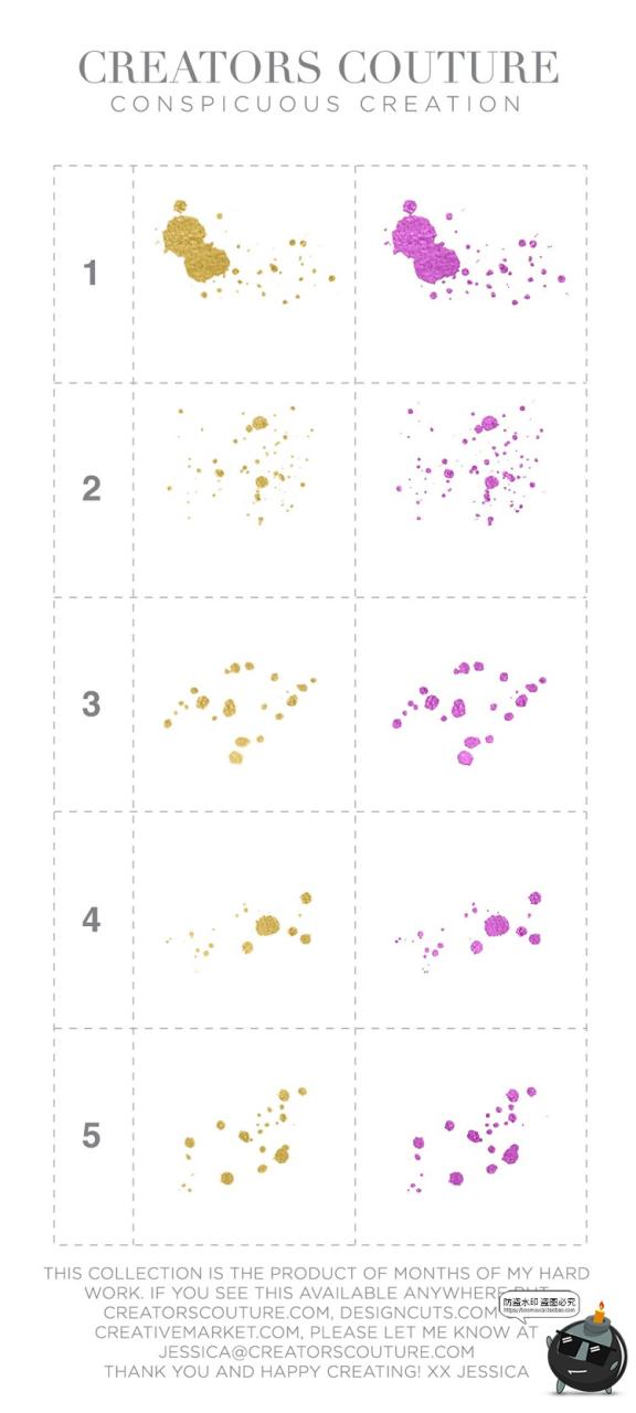 图片[3]-艺术金箔金色金油漆效果画笔颗粒质感笔触Ai矢量笔刷PNG免抠素材-设计猿