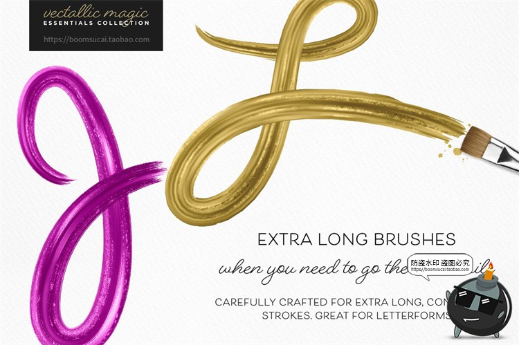 图片[8]-艺术金箔金色金油漆效果画笔颗粒质感笔触Ai矢量笔刷PNG免抠素材-设计猿