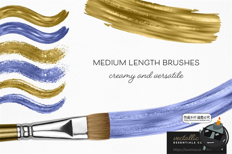 图片[10]-艺术金箔金色金油漆效果画笔颗粒质感笔触Ai矢量笔刷PNG免抠素材-设计猿