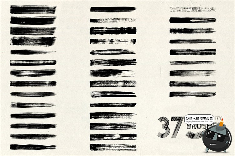 图片[2]-37款经典油墨油画水墨涂鸦手绘水彩绘画插图效果Ai矢量笔刷素材-设计猿