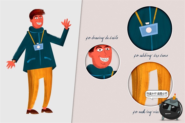 图片[3]-37款经典油墨油画水墨涂鸦手绘水彩绘画插图效果Ai矢量笔刷素材-设计猿