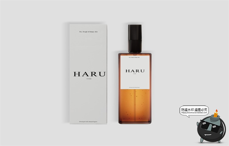 图片[2]-香水美妆爽肤水化妆品方形产品外观玻璃瓶样机展示PSD模板PS素材-设计猿