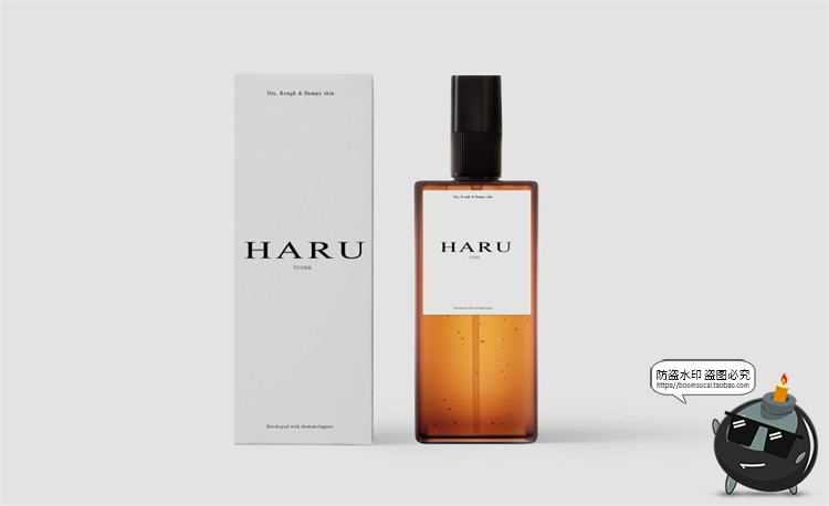 图片[4]-香水美妆爽肤水化妆品方形产品外观玻璃瓶样机展示PSD模板PS素材-设计猿