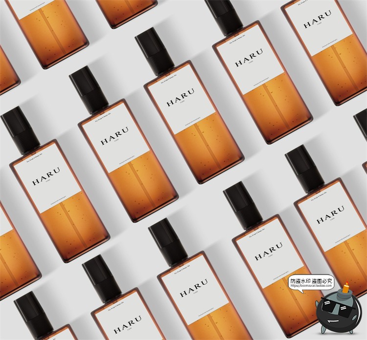 图片[5]-香水美妆爽肤水化妆品方形产品外观玻璃瓶样机展示PSD模板PS素材-设计猿