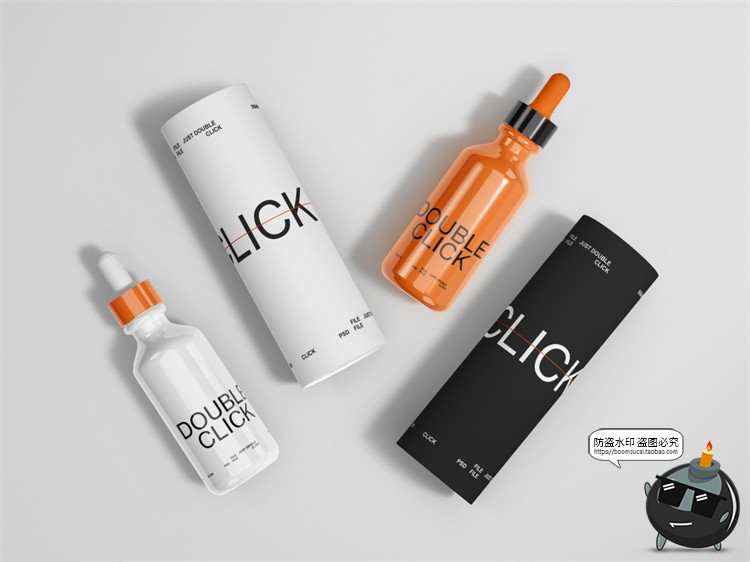 图片[4]-潮物玻璃精油分装滴管瓶纸筒产品包装效果图展示样机PSD模板素材-设计猿