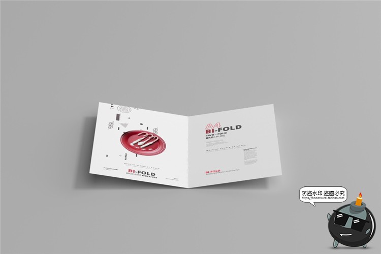 图片[3]-A4卡纸对折页宣传单册VI效果展示PSD智能贴图样机模板PS设计素材-设计猿