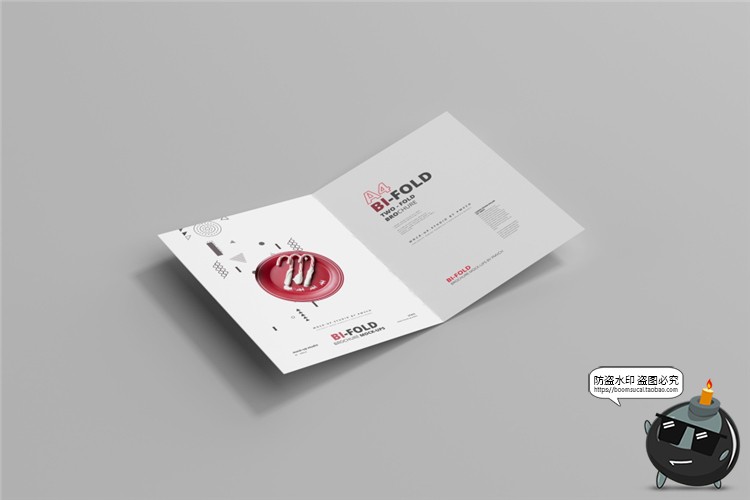 图片[4]-A4卡纸对折页宣传单册VI效果展示PSD智能贴图样机模板PS设计素材-设计猿
