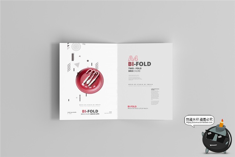 图片[5]-A4卡纸对折页宣传单册VI效果展示PSD智能贴图样机模板PS设计素材-设计猿